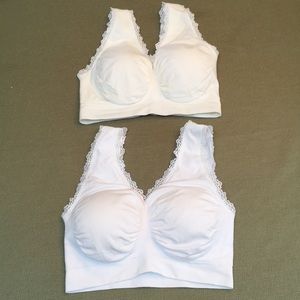 Two white Genie Bras